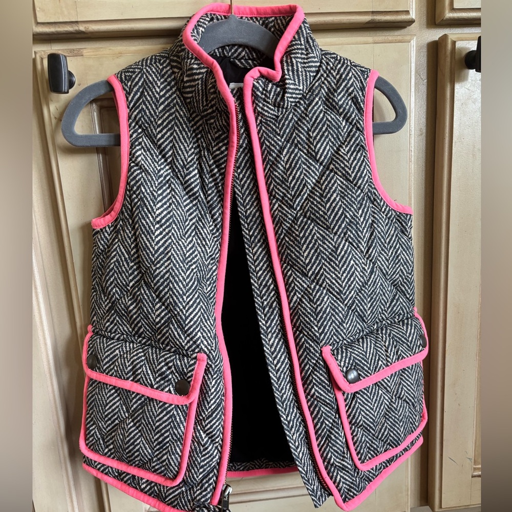 Crewcuts Herringbone Vest with Pink Accents Size 4-5